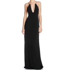 Aidan Mattox Necklace Halter Gown